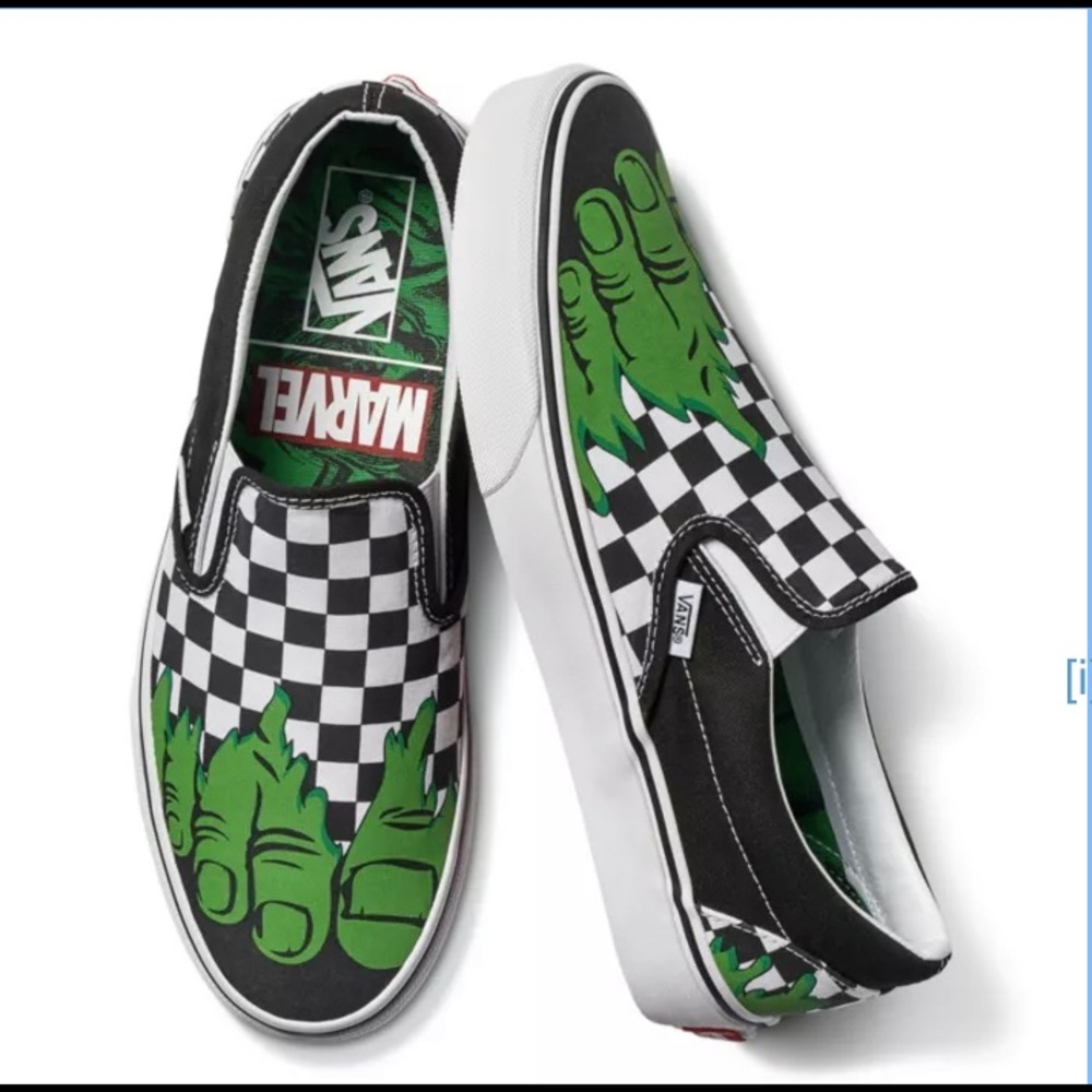 Vans X Marvel Hulk Slip Ons